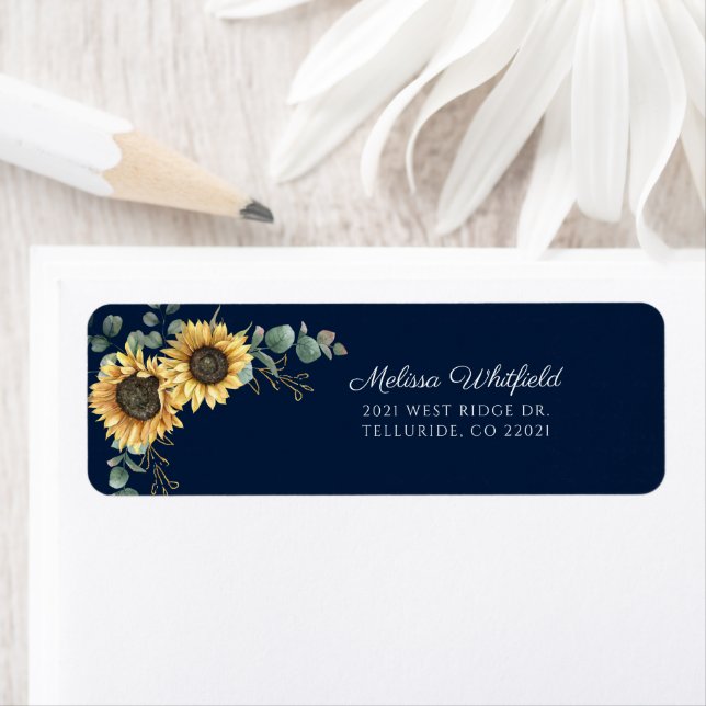 Sunflower Eucalyptus Greenery Return Address Return Address Label (Insitu)