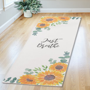 Sunflower Eucalyptus Greenery Yoga Quote Mat
