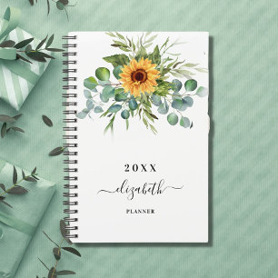 Sunflower eucalyptus greenry script name 2023 planner