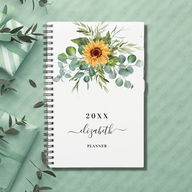 Sunflower eucalyptus greenry script name 2023 planner (Creator Uploaded)
