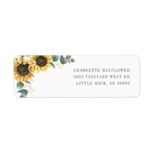 Sunflower Eucalyptus Moving Return Address Label