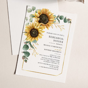 Sunflower Eucalyptus Rehearsal Dinner Invitation Flyer