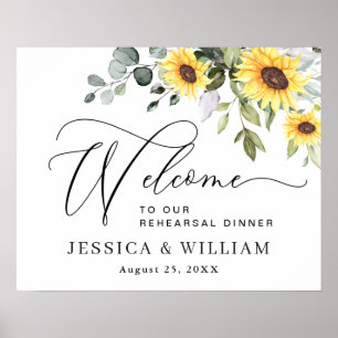 Sunflower Eucalyptus REHEARSAL DINNER Welcome Sign