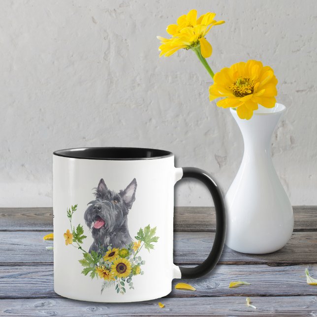 Sunflower Eucalyptus Scottish Terrier Mug (Creator Uploaded)