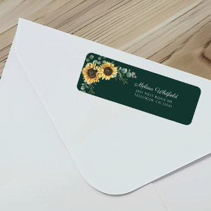 Sunflower Eucalyptus Script Return Address Label