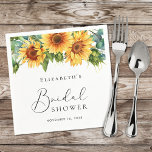 Sunflower Eucalyptus Watercolor Bridal Shower Napkin<br><div class="desc">Rustic bridal shower napkins featuring watercolor bouquets of sunflower florals and eucalyptus greenery,  a stylish calligraphy script and elegant serif typography.</div>