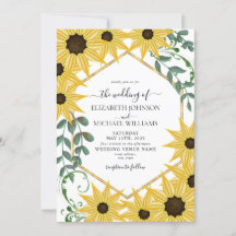 Sunflower Eucalyptus Watercolor  Yellow  Floral