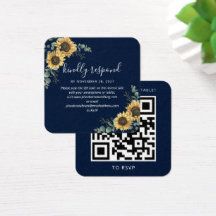 Sunflower Eucalyptus Wedding Website QR Code RSVP