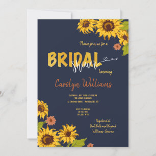 Sunflower Evening Bridal Shower Invitation