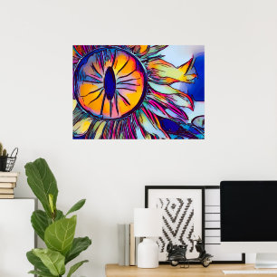SUNFLOWER EYE ABSTRACT WALL ART VIBRANT&COLORFUL