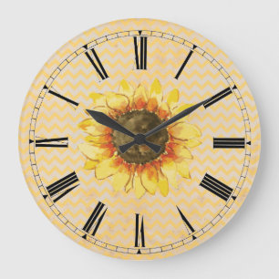 Sunflower Faded Chevron Wall Clock