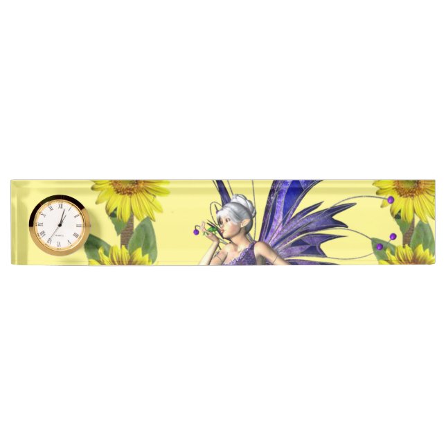 Sunflower Fairy Desk Nameplate (Front)