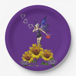 Sunflower Fairy Paper Plates
