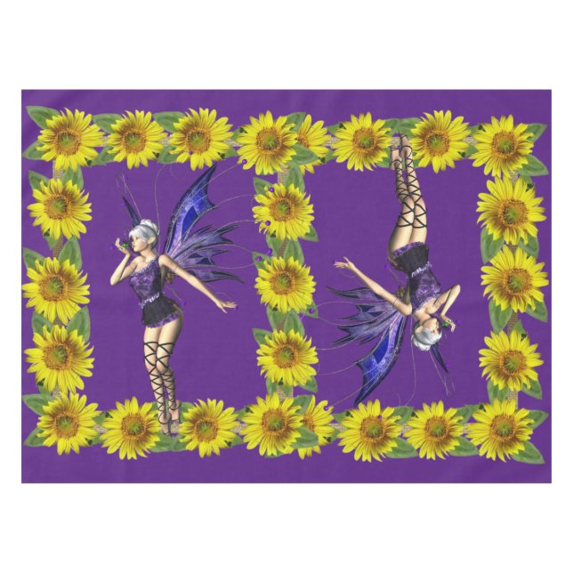 Sunflower Fairy Tablecloth (Front (Horizontal))