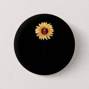 Sunflower FAITH Burgundy Ribbon Brain Aneurysm Awa 6 Cm Round Badge