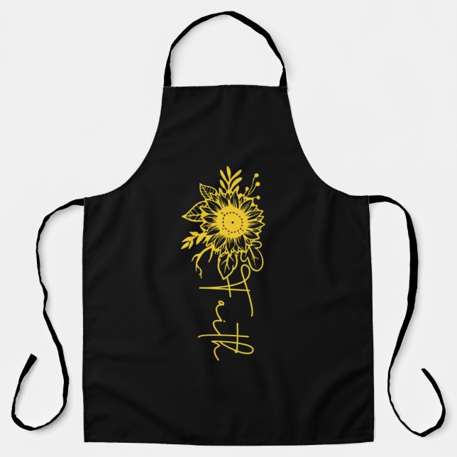 Sunflower Faith For Men Women, Funny Sunshine, Pea Apron (Front)