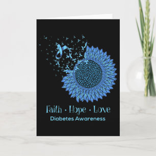 Sunflower Faith Hope Love Diabetes Awareness Diabe Card