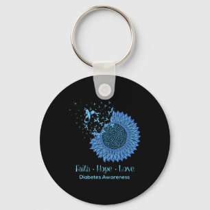 Sunflower Faith Hope Love Diabetes Awareness Diabe Key Ring