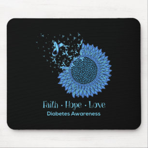 Sunflower Faith Hope Love Diabetes Awareness Diabe Mouse Pad