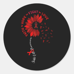 Sunflower Faith Hope Love Ribbon Sickle Cell Aware Classic Round Sticker
