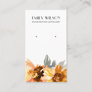 SUNFLOWER FALL AUTUMN STUD EARRING DISPLAY CARD