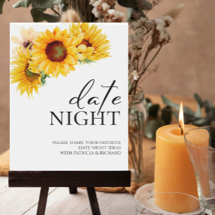 Sunflower Fall Bridal Shower Date Night Jar Sign