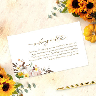 Sunflower Fall Bridal Shower Wishing Well Enclosure Card