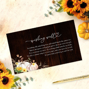 Sunflower Fall Bridal Shower Wishing Well Enclosure Card