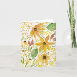 Sunflower Fall Watercolor Card