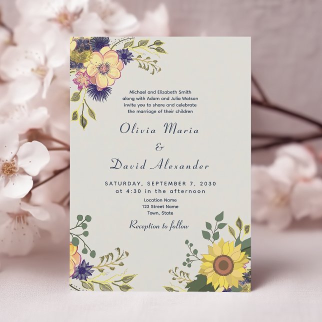 Sunflower Fall Wedding Invitation (Creator Uploaded)