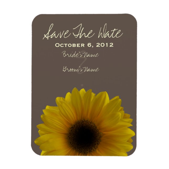 Sunflower Fall Wedding Save The Date Magnet (Vertical)