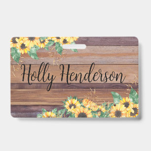 Sunflower Family Name   ID Badge