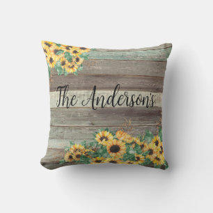 Sunflower Family Name   Throw Pillow