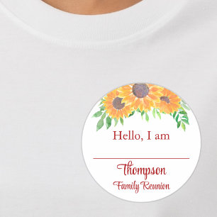 Sunflower Family Reunion Name Tag