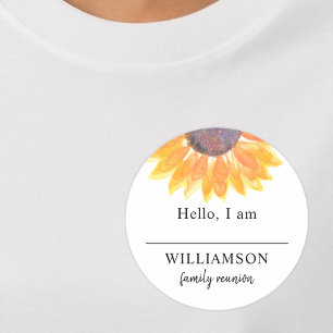 Sunflower Family Reunion Name Tag