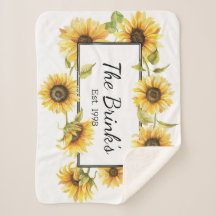 Sunflower Family Sherpa Blanket Customisable