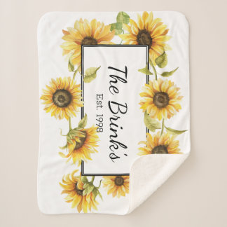 Sunflower Family Sherpa Blanket Customisable