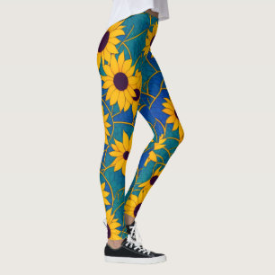 Sunflower Fantasy Leggings with bright colors