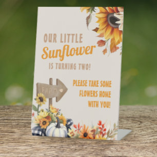 Sunflower Farm Birthday Favour Pedestal Sign
