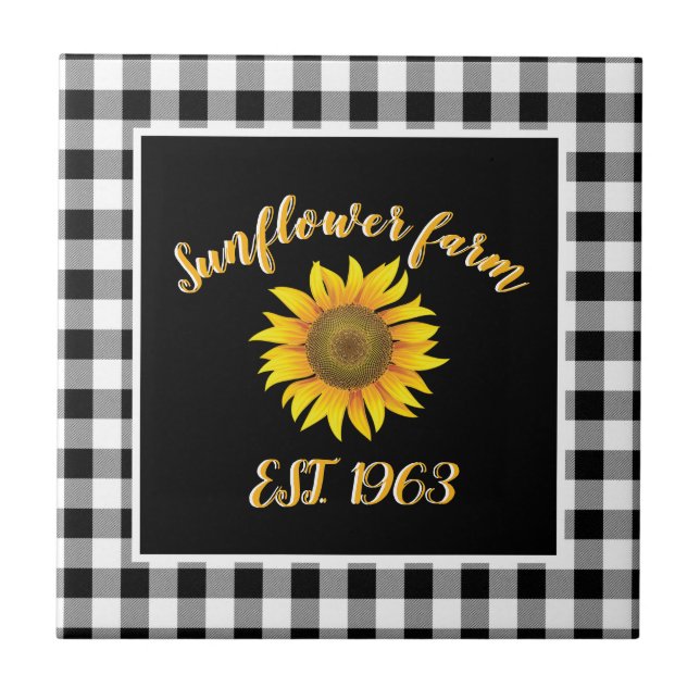 Sunflower farm  ceramic tile (Front)