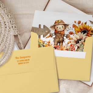 Sunflower Farm Fall Leaves Birthday Envelope