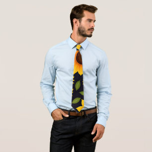 Sunflower Farm Floral Pattern Tie