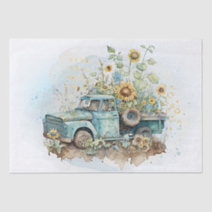 Sunflower Farm Pickup Truck Tissue Paper
