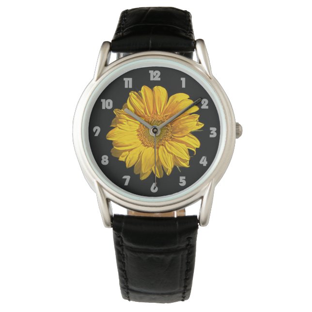 Sunflower Fat Grey Numbers waa Watch (Front)