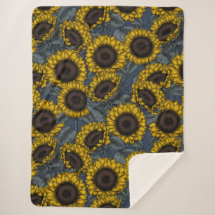Sunflower field 2 sherpa blanket