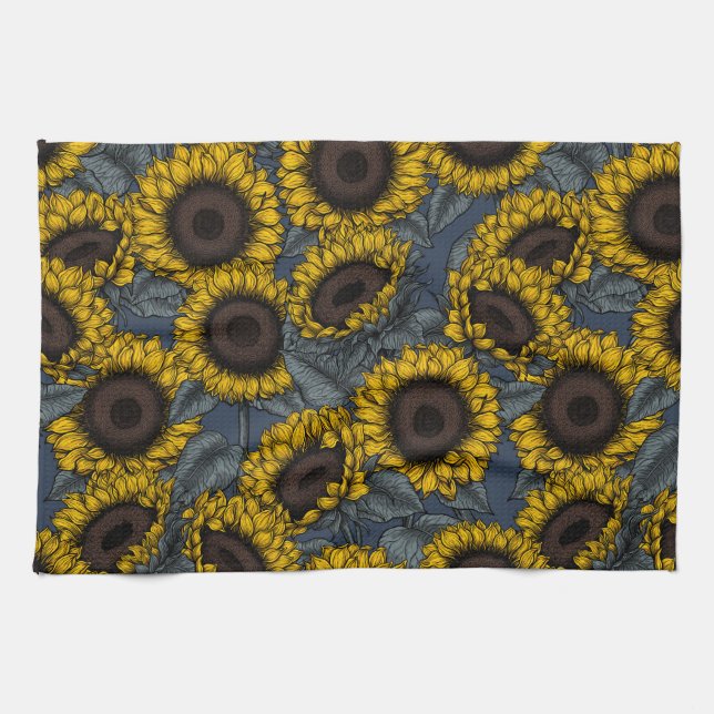 Sunflower field 2 tea towel (Horizontal)