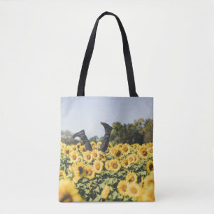 Sunflower field at daytime tote bag