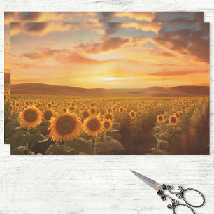 Sunflower Field at Sunset Decoupage Tissue Paper
