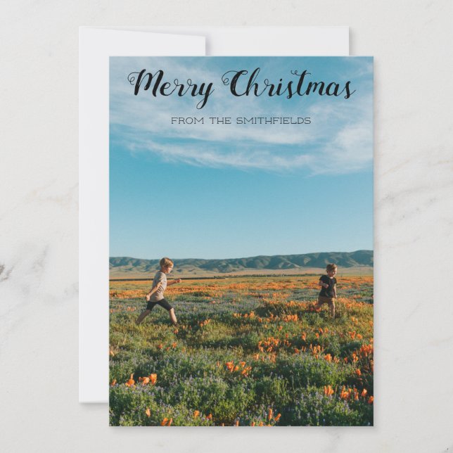 Sunflower Field Family Christmas Holiday Card (Front)