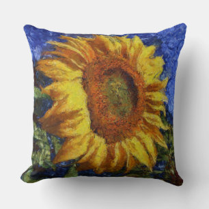 Sunflower Field In Colourful Artistic Style Cushion